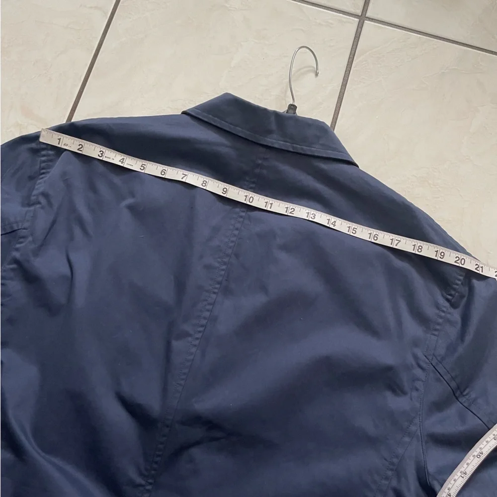 J.L. Powell Sporty Cotton Blazer Men Size 48 Button Front Casual Navy Blue